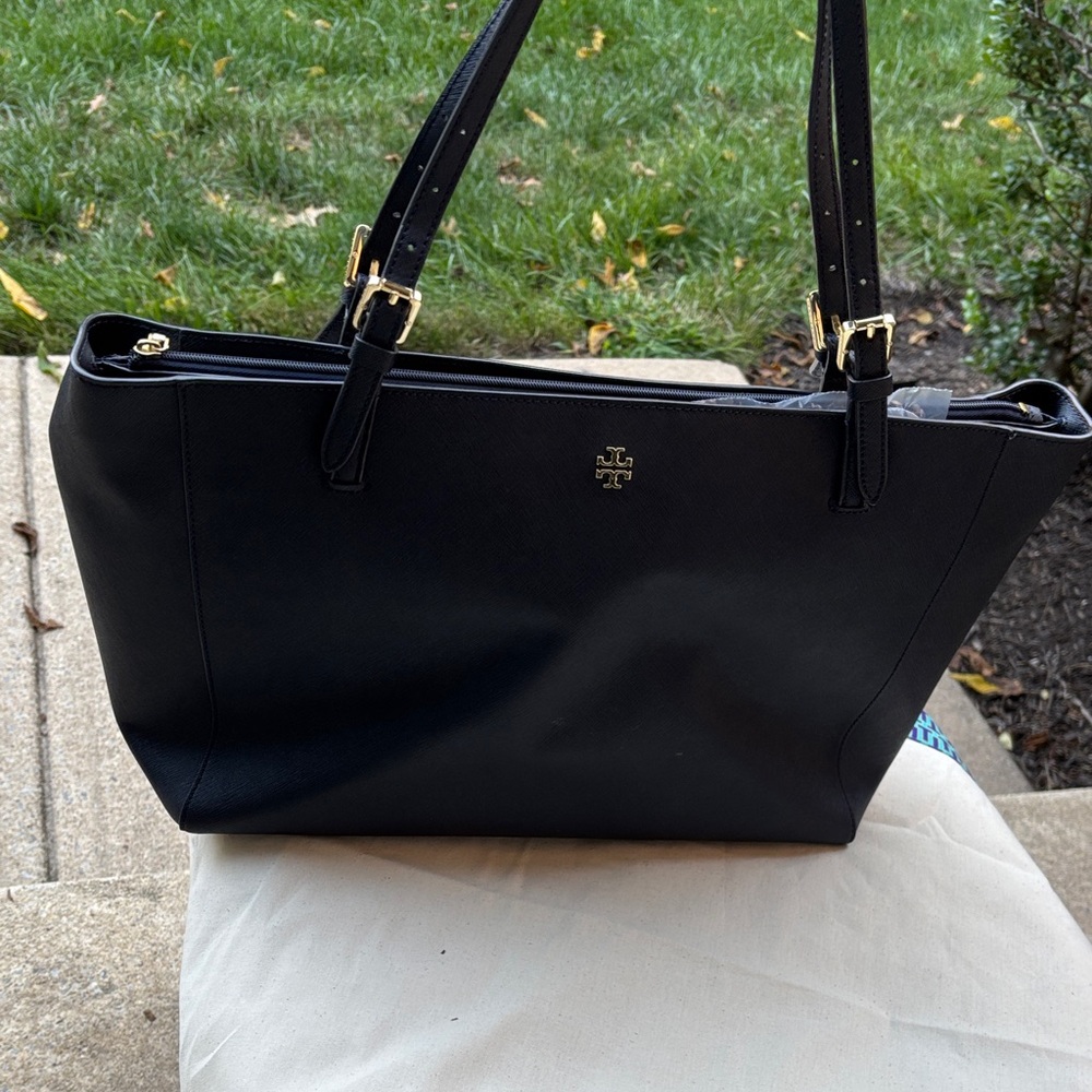 Tory Burch York Navy Leather Tote